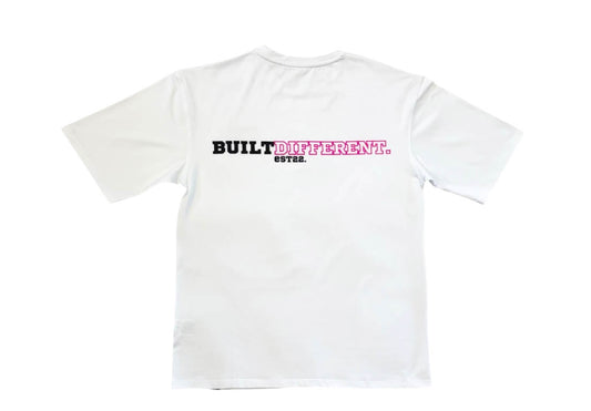 BUILT DIFFERENT TEE WHITE/PINK